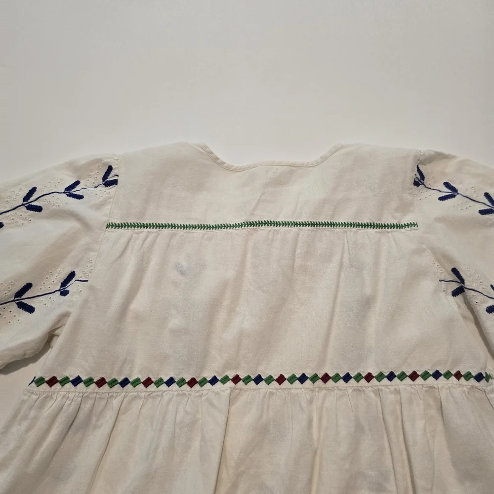 ba&sh Kimber Top Cotton Short sleeves Tie neck Pull on Size M - Picture 9 of 11